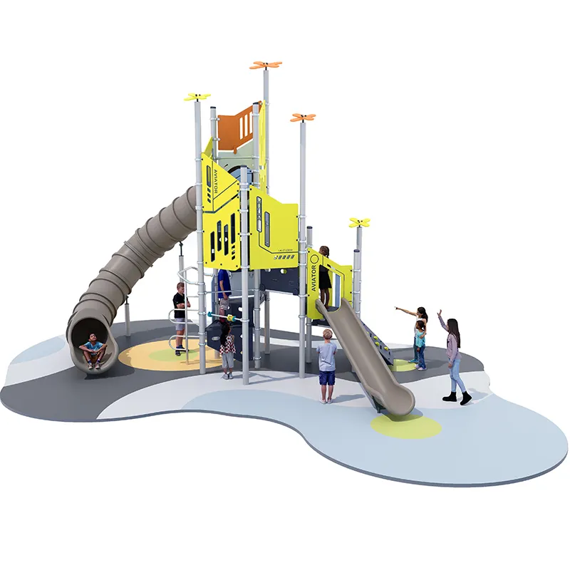 Açık eğlence ekipmanları HPL Playsets ve açık oyun için okul ve çocuk Playsets için slaytlar