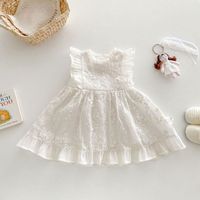Robe sans manches pour bébé fille, été, nœud en dentelle, jupe princesse, vêtements pour enfants tendance