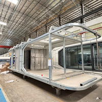 Système préfabriqué de maison de cabine de conteneur-Structure en acier transparent et conception pliante Kits de maison minuscules