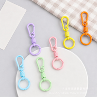 Porte-clés couleur bonbon avec mousqueton, crochet et anneau rond à ressort, clip pivotant pour breloque de sac et accessoires de porte-clés