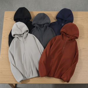 Sudadera con capucha tipo pasamontañas de punto extragrande unisex Y2K, cálida y gruesa, con media cremallera, cuello alto y bolsillo, estilo casual de moda otoñal - Product Image 3