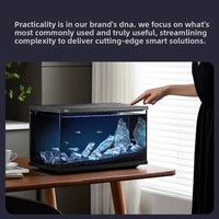 Aquarium de bureau intelligent compact pour poissons d'eau douce, verre ultra-transparent, système de circulation automatique, filtration intégrée, boîte intégrée