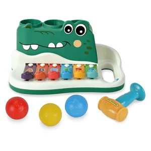 动物鳄鱼锤球乐器敲打球玩具儿童塑料木琴钢琴