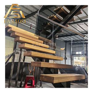 <span class=keywords><strong>Escalier</strong></span> droit à poutre centrale en pierre de quartz pour appartement moderne avec garde-corps en verre <span class=keywords><strong>ou</strong></span> en acier inoxydable - Product Image 4