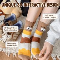 Chaussettes décontractées d'été pour femmes, fantaisie, en coton tricoté respirant, antidérapantes, avec motifs animaux 3D de dessins animés