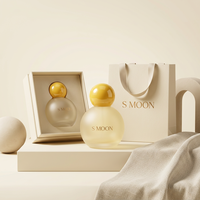 Flacon de parfum en verre transparent rond de luxe de 100 ml, ensemble d'emballage en gros avec boîte et sacs cadeaux, impression personnalisée