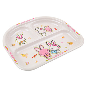 Childrens Tableware Set Melamine Bpa Free Cute Rabbit Design For 2-4 Years Kids Feeding Bowl Tray Spoon Cup - Product Image 5