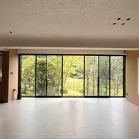 Ventana Corredera Panorámica de Alta Gama para Exteriores de Villas Residenciales, con Marco de Aluminio y Vidrio de Gran Tamaño, con Función Antiviento
