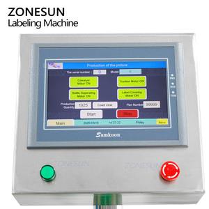 ZONESUN ZS-TB822 Étiqueteuse automatique pour flacons, bocaux en verre, bouteilles de vin et d'eau, machine d'étiquetage double face pour bouteilles rondes - Product Image 2