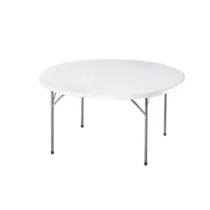 5 Fuß solider Stahlrahmen HDPE-Tischplatte Party-Esstisch Miete Kunststoff Klapptisch Outdoor-Tisch