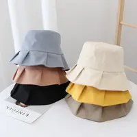 Penjualan Laris Grosir Topi Bucket Lebar Lipit Musim Panas Polos Perancang Kustom untuk Wanita