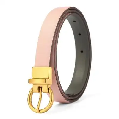 Women Reversible split leather Belts With Rotatable Gold Belt Buckle For Ladies Dress Pants Jeans Designer Custom Belt