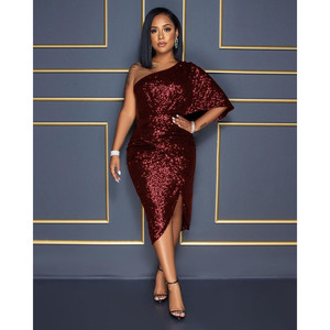 Abiti da sera glitter monospalla - Product Image 1