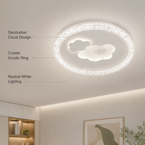 Lámpara de Techo LED Moderna con Control Remoto, Regulable, Tricolor, Acrílico y Hierro, Montaje Empotrado, para Interiores, Dormitorio, Sala de Estar - Product Image 2