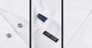 ชุดเชฟสำหรับทุกเพศเสื้อโค้ทเชฟสีขาวปักโลโก้โรงแรมตามสั่งชุดเชฟสำหรับทำอาหารพนักงานร้านอาหารห้องครัว - Product Image 6