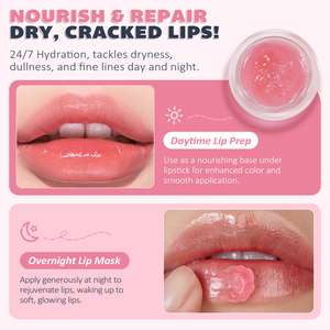 Mascarilla Labial Nocturna ALIVER, Mascarilla Labial Coreana Vegana de Durazno y Fresa, Hidratante Intensiva, Exfoliante - Product Image 3