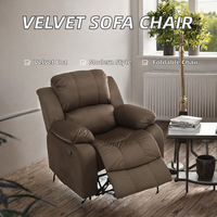 Fauteuil inclinable marron pour salon, fauteuil individuel rembourré, rembourrage en mousse, structure en métal, mobilier de maison