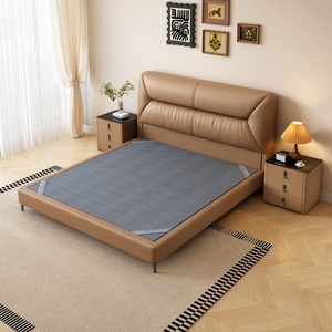 Caja de madera de lujo de fábrica de China, muebles de dormitorio, camas suaves con funda, Marco King Siz, conjunto de cuero, diseño de almacenamiento - Product Image 1