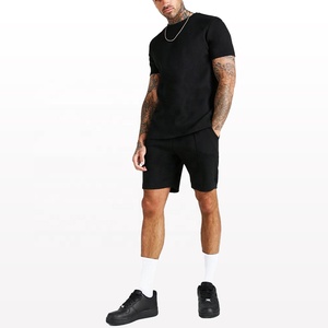 Conjunto de ropa deportiva para hombre, set corto de algodón liso, diseño OEM, venta al por mayor, 2 unidades, 2021 - Product Image 1