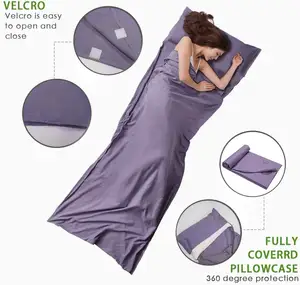 Tampa saco de dormir compacto e portátil woqi, capas de seda vestíveis para dormir