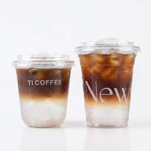Factory Wholesale Custom logo 12oz 16oz Clear U-Shape <b>Plastic</b> <b>Cups</b> Disposable Coffee <b>Cups</b> Boba Bubble Smoothie <b>Cup</b> with Lid - Product Image 2