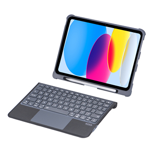 Étui <span class=keywords><strong>folio</strong></span> détachable antichoc étanche sans fil BT clavier pour iPad 10.9 pouces PU matériel Trackpad clavier pour Air 11 - Product Image 2