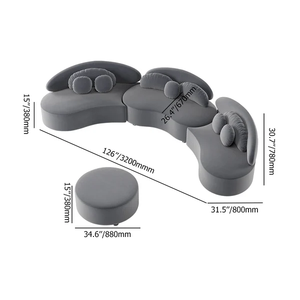 Muebles Q & N, sofás grandes de terciopelo de lujo, muebles de sala de estar, sofá gris oscuro para <span class=keywords><strong>Bebe</strong></span> En Gros, sofá para Villa - Product Image 6