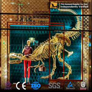 Mon Dino Géant Taille Plaqué Or Dinosaure Crâne Fossile Tyrannosaure Pour Center Commercial Intérieur Décoration - Product Image 1