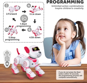 Perro robot Rc programable para mascotas de alta tecnología para niños, juguete de sonido ligero - Product Image 2