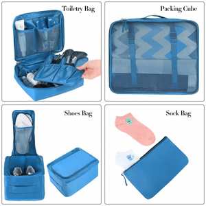 8 Set Compression Packing Cubes for <b>Suitcases</b> Full Open & Visible Design Luggage Organizer Bags Set - Product Image 6