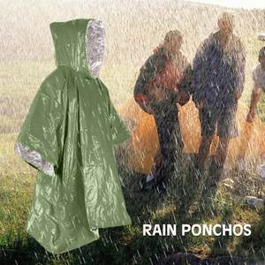 Imperméable jetable d'extérieur argenté, orange, vert, une pièce, de survie pour le camping et la randonnée - Product Image 2