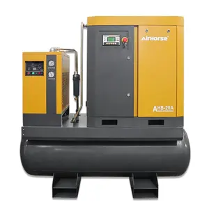 High efficiency four in one 16 bar 7.5kw 11kw 15kw screw air compressor air tank and air dryer with inverter for laser cutting