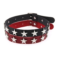 Personnalité Gothique Punk Style PU Collier En Cuir Harajuku Étoile Rivet Ras Du Cou Couple Tendance Collier Clavicule Chaîne