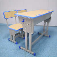 Bureau et chaise en bois portable, double chaise, meubles d'école, salle de classe pour enfants