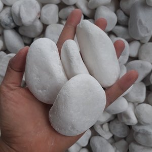 Fournitures d'usine pierre de galets naturels bon marché, blanc neige, galets ronds pour aménagement paysager, galets dégoulinés, gravier - Product Image 2