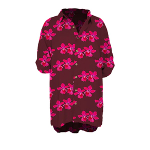 2025 Aloha femmes 100% rayonne personnalisé en gros impression florale coupe ample robe de plage Style classique femmes chemise robe en vente - Product Image 6