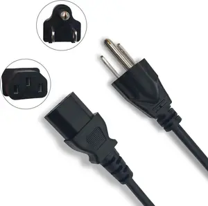 UL 3 hilos suministros eléctricos Nema 5-15p a IEC C13 AC cables de alimentación cables de extensión cable de alimentación portátil cable de alimentación