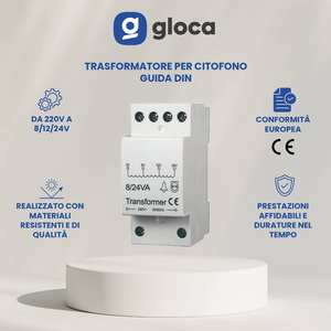 Gloca หม้อแปลง8/24VA 240V 50/60Hz เฟสเดียวราง DIN ใช้อิเล็กทรอนิกส์ - Product Image 2