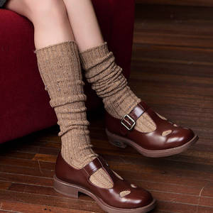 Chaussettes en laine mérinos haut de gamme Chaussettes pour femmes élégantes Chaussettes de mollet polyvalentes et simples - Product Image 6