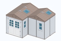 Shed WooWild – Atelier/Entrepôt/Mini-parc moderne, portable, préfabriqué, modulaire, mobile, intelligent, alimenté à l'énergie solaire, étanche, en HDPE