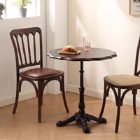 Ensemble de table basse en fonte vintage américaine, table à manger rétro en bois naturel et chaises pour la maison, café
