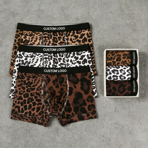 <span class=keywords><strong>Slip</strong></span> Boxer da <span class=keywords><strong>Uomo</strong></span> in Cotone con Stampa Leopardata, Nuovo Design Personalizzato, Confezione in Scatola, Vendita all'Ingrosso - Product Image 1