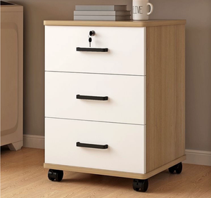 Meuble de rangement mobile en bois moderne pour bureau, avec tiroirs verrouillables sans installation pour l'archivage dans le salon - Product Image 5