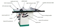 Scie à table coulissante MJ1050A, machine à scier circulaire, machine à couper le bois avec table d'extension