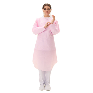 Disposable CPE Gown <b>Plastic</b> Isolation Gown Open-Back Neck for Food Processing - Product Image 1