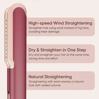 Lisseur de cheveux électrique en céramique LCD 1500W USB/Batterie - Contrôle de la température, sans dommages causés par la chaleur, utilisation humide/sèche