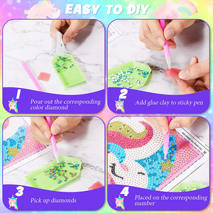 Peinture <span class=keywords><strong>Diamant</strong></span> 3D Complète avec Motif <span class=keywords><strong>Licorne</strong></span>, Impression sur Toile Décorative, Pierres en Résine Mignonnes, Personnalisation OEM DIY, Jouet Artistique Personnalisé pour Enfants - Product Image 5