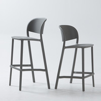 Tabouret de bar empilable en plastique, style nordique moderne et minimaliste, dossier haut, pour café, restaurant, balcon, mobilier de bar, garantie 2 ans