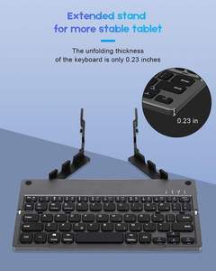 Mini Teclado bluetooth InalMbrico Plegable Azerty Foldable Keyboard Mini Folding bluetooth Keyboard With Magnetic <b>Stand</b> - Product Image 3