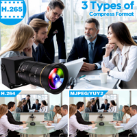 Cámara Web ELP HD MI 4K para Transmisión en Vivo, H.264 H.265 4K 30FPS, Zoom 10X, Salida USB C HD MI, Cámara de Video para PC con Transmisión Simultánea para Inspección